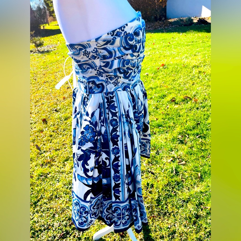 Dolce & Gabbana Majolica mini Poplin dress. NEVER WORN, WITH TAGS. Size 38IT - Picture 7 of 10